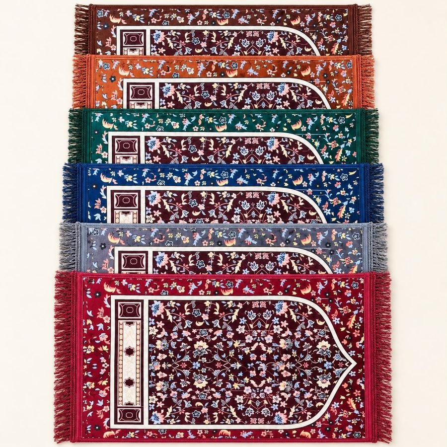 Floral Prayer Mat Colour Range by Ahmad Fiaz Textiles, Faisalabad